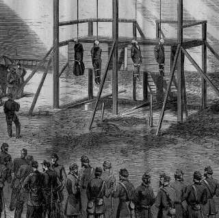 EXECUTION OF LINCOLN CONSPIRATORS AT WASHINGTON, HANGED  