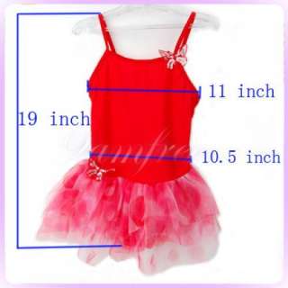 Fairy Dance costume Leotard Ballet Dress Tutu 5 6yr Red  
