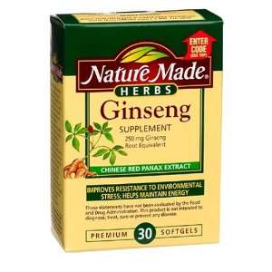  Nature Made Ginseng, Red Panax, 250 mg (30 Capsules 