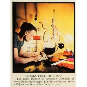 1940 Print Calco Division American Cyanamid Dye Chemist Chemistry 