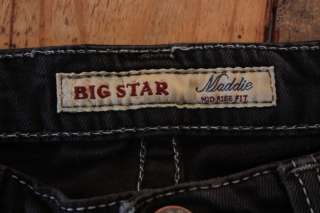 BIG STAR Jeans MADDIE 28 31x 30 BLACK Mild Distress Wash BLING 
