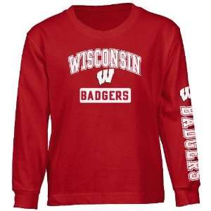  Wisconsin Badgers Team Name & Logo Long Sleeve T shirt 
