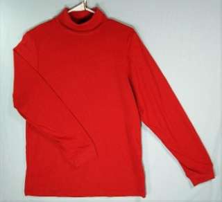   14 16 Turtleneck Shirt Long Sleeve Pullover Cotton NWT Red 2621  