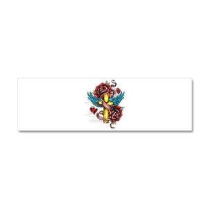   Wall Vinyl Sticker Roses Cross Hearts And Angel Wings 