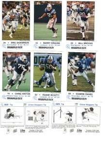1988 Indianapolis Colts Police Safety Complete Set (8) Eric Dickerson 