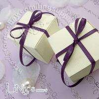 100 2x2x2 Ivory Linen Wedding Favor Party Truffle Box  