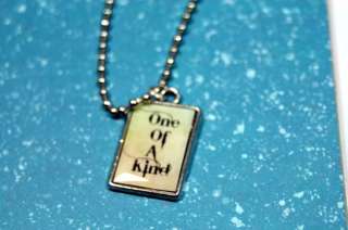 OOAK One of A Kind Charm Necklace Altered Art Resin  