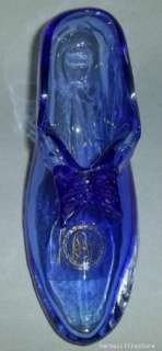 Cinderella Glass Slipper Cobalt Blue Hand Blown Shoe  