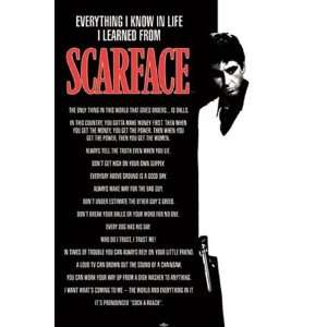  Scarface Al Pacino Gangster Movie Quotes Poster 24 x 36 