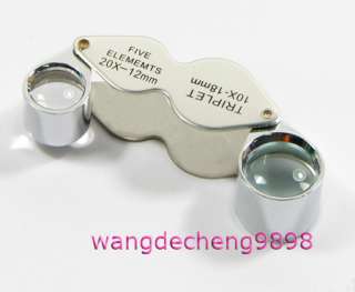 20X&10X+30X Triplet Magnifier Jeweler Jewelry Eye Loupe  