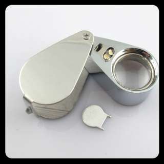 30x 21mm LED Jewelry Loupe Magnifier Stainless steel repairing Loupe 