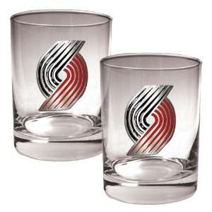  Portland Trail Blazers NBA 2pc Rocks Glass Set   Primary 