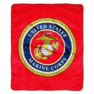  US Marines Royal Plush Raschel Blanket (50x60 