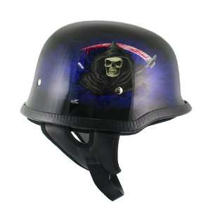 Advanced German Style Grim Reaper Half Face Motorcycle Helmet   Size 