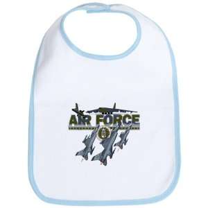  Baby Bib Sky Blue US Air Force with Planes and Fighter 