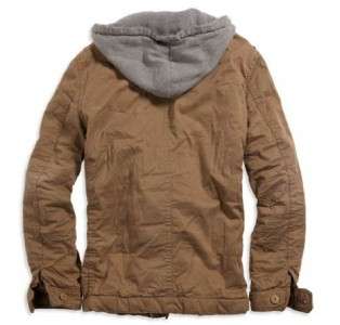 American Eagle Mens Khaki Workwear Hoodie Jacket NWT S  