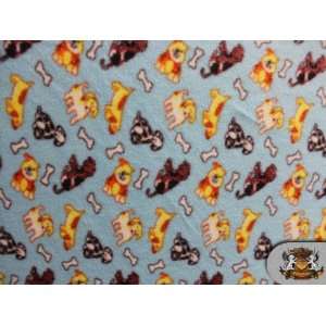   : Fleece Printed Dogs and Bones Fabric / By the Yard: Everything Else
