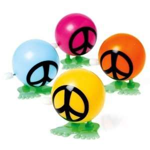  Wind Up Hopping Peace Signs: Toys & Games