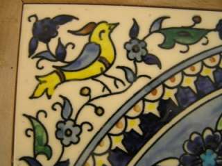 Mexican Talavera Tiles hand painted mosaic mural Birds Flowers Circle 