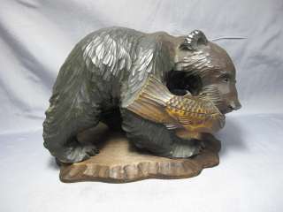 Japan Vintage#AINU Wood Carving Bear HIGUMA Right direction#9472 