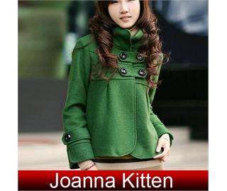 Korea womens Winter woolen short coat jacket One size  