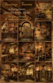Fantasy Tavern Digital Fantasy Fairytale Backgrounds Backdrops  