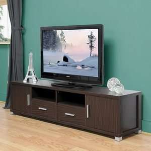  Wholesale Interiors Chisholm Dark Brown Wood Modern TV Cabinet 