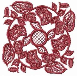 Roses Square Quilt Blocks Machine Embroidery Designs  