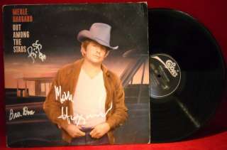 MERLE HAGGARD Signed Autograph LP Out Among The Stars  