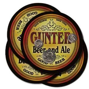    GUNTER Family Name Brand Beer & Ale Coasters 