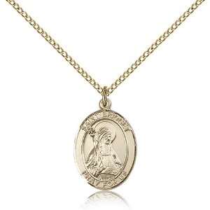  Gold Filled St. Saint Bridget of Sweden Medal Pendant 3/4 