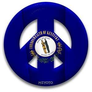  Peace Symbol Magnet of Kentucky Flag 