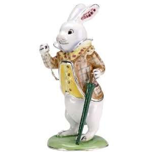   Hidden Treasures Wonderland White Rabbit Trinket Box 