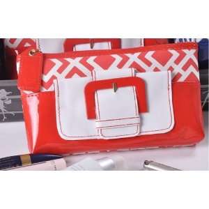  Strap Design Series Cosmetic Bag/Make up Bag,(Red) Beauty