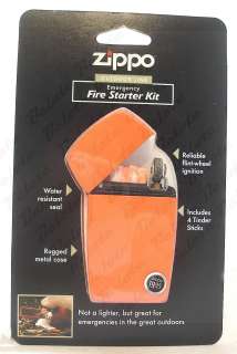 Zippo Emergency Fire Starter w/ Tinder Sticks 44001 NEW  