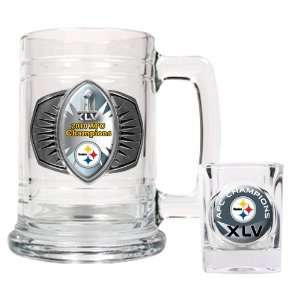  Pittsburgh Steelers AFC Champ Boilermaker Set Sports 