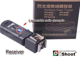 Radio Wireless Flash Trigger PT 04 2 Hotshoe④Canon Nikon Pentax 