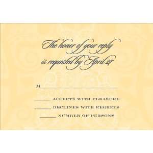  Filigree Dress Yellow Response Cards: Home & Kitchen