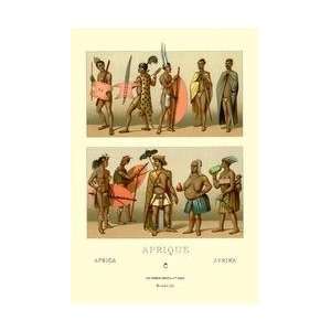  Ten African Tribe Members 12x18 Giclee on canvas