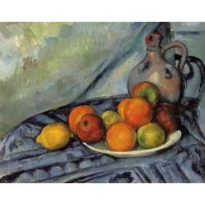 Oil Painting Fruit and Jug on a Table Paul Cezanne Hand Painted Art 