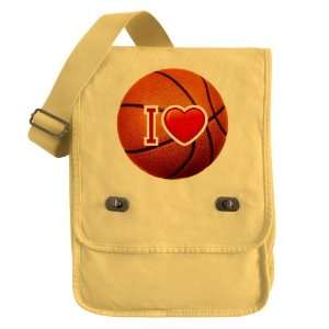    Messenger Field Bag Yellow I Love Basketball 