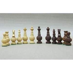   Chess Carved Wooden Chess Men Mughal Aftab Set 