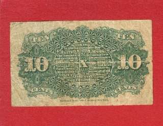 US CURRENCY 1869 10 CENT FRACTIONAL FINE 4TH ISSUE Old Paper Money 