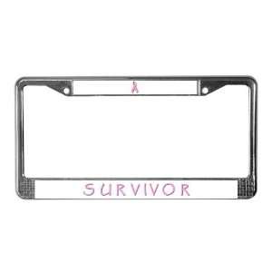  Breast Cancer   Pink Ribbon Cancer License Plate Frame by 