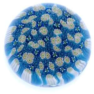  Glass Turquoise Serenity Millefiori Paperweight