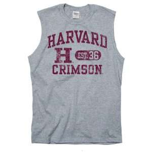  Harvard Crimson Grey Boardwalk Sleeveless T Shirt Sports 