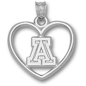  University of Arizona A Heart Pendant (Silver) Sports 