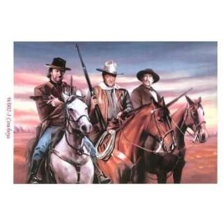  Framed Cowboys (Clint Eastwood, John Wayne, Lee Van Cleef 