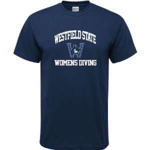  Westfield State Owls Navy Womens Diving Arch T Shirt 