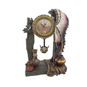   DREAM TIME Mantel Clock Steer Skull Pendulum Western: Home & Kitchen